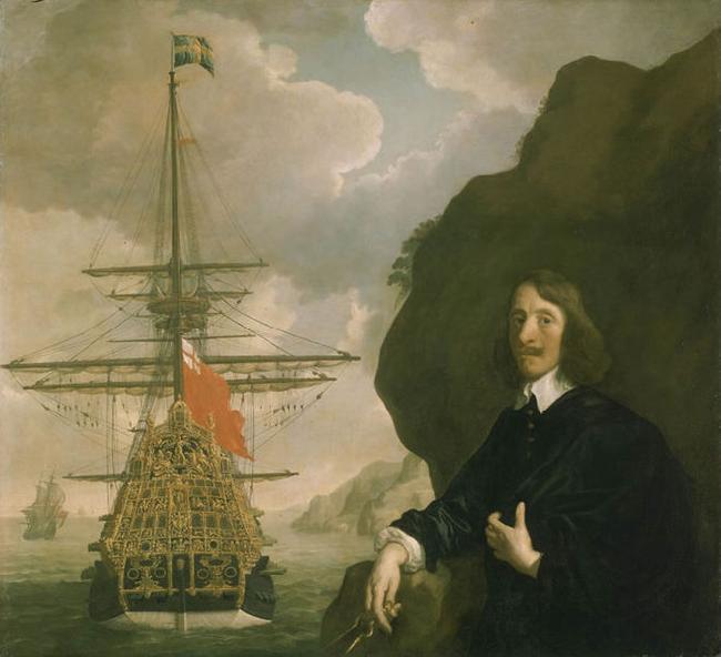 Sir Peter Lely Peter Pett and the Sovereign of the Seas. oil painting picture